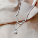 Cadena Collar Gargantilla Doble Para Mujer Perlas Moda
