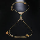 Cadena Brilante Para El Cuerpo Busto Pecho Sujetador Corazon