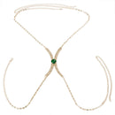 Cadena Brilante Para El Cuerpo Busto Pecho Sujetador Forma X