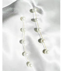 Aretes Largos Geometricos Elegantes Bohemios Perlas Moda 9cm