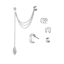 Aretes Ear Cuff Set 5 Piezas Ajustables Sin Perforacion