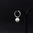 Arete Pendiente Colgante Perla Blanca Redondo Unisex