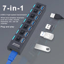 Concentrador De Red Hub Usb Multipuertos Con Interruptor Pro