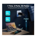 Cargador Usb Dual Tipo C Adaptador De Pared De Carga Rápida