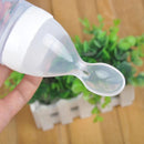 Biberón Tetero+cuchara Silicona Dispensador De Comida Blanco