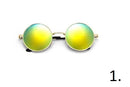 Gafas De Sol Redondas De Metal Estilo Gótico