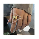 Anillo De Corazón Grande Ajustable Para Mujer