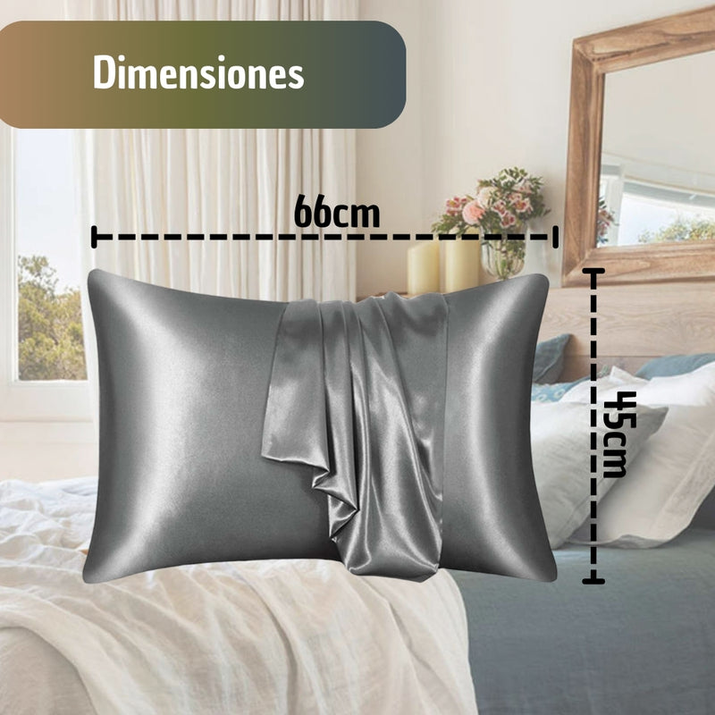 Sin Frizz Funda De Almohada En Satín Fino Azul