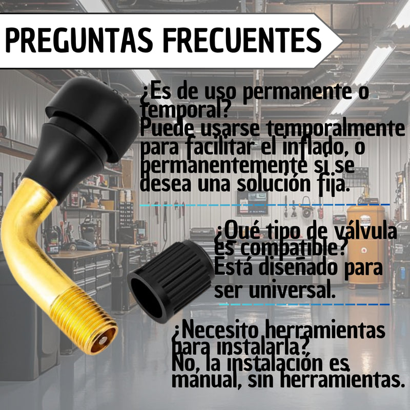 Valvula De Aire Curva 90 Grados Pvr50 Llanta Sellomatic