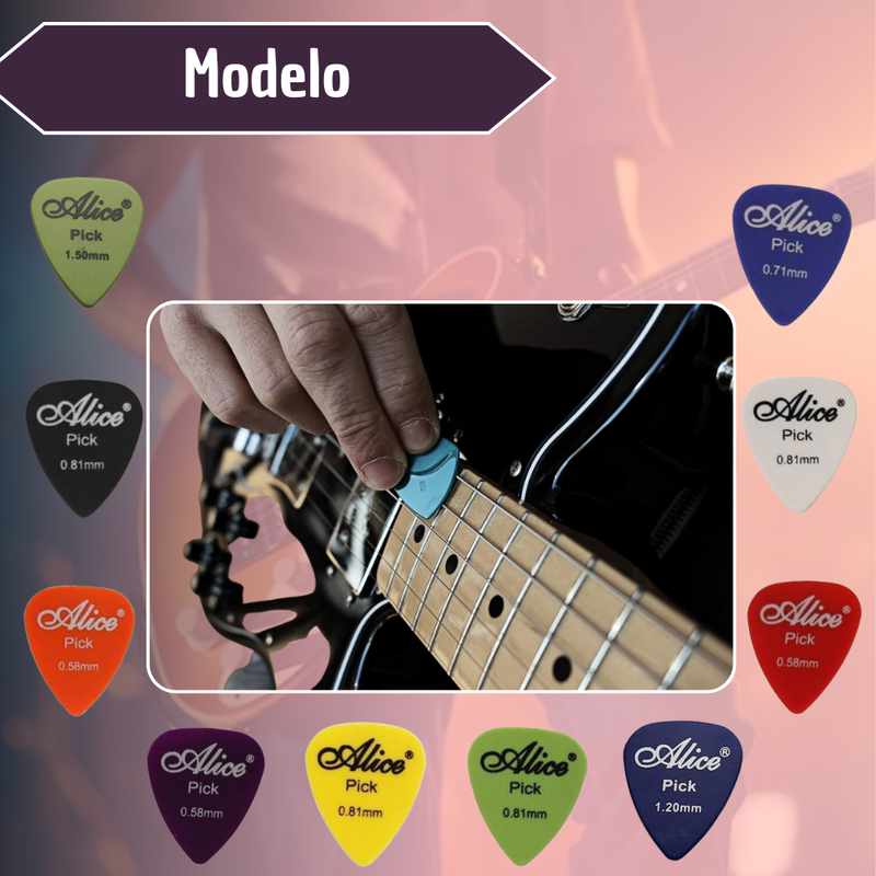 Picks uñas púas Alice X10 unidades sin caja