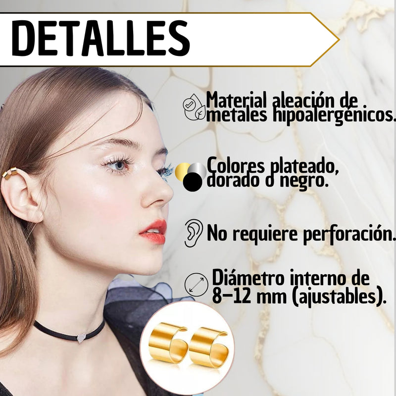 Aretes Ear Cuff Set 12 Piezas Ajustables Sin Perforacion