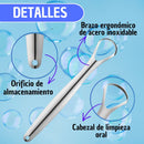Set Limpieza Lingual Acero Inoxidable Higiene Bucal Profesional