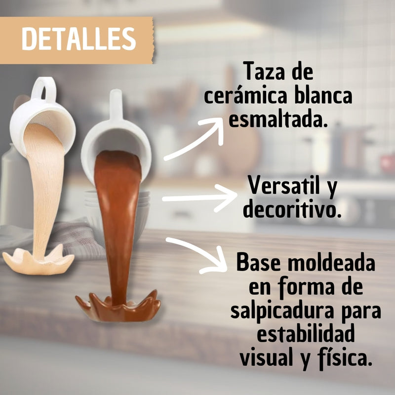 Decoracion Taza De Cafe Claro Derramada Flotante Pro