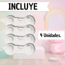 Broche Bloqueo Seguro Cajón Puertas Protección Bebé Niños X4