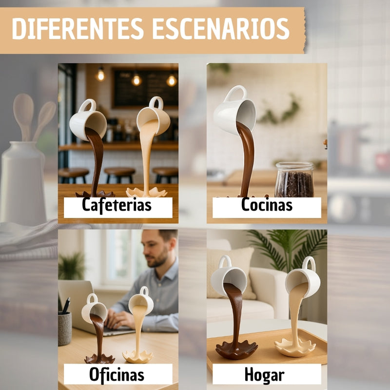 Decoracion Taza De Cafe Claro Derramada Flotante Pro