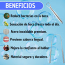Set Limpieza Lingual Acero Inoxidable Higiene Bucal Profesional