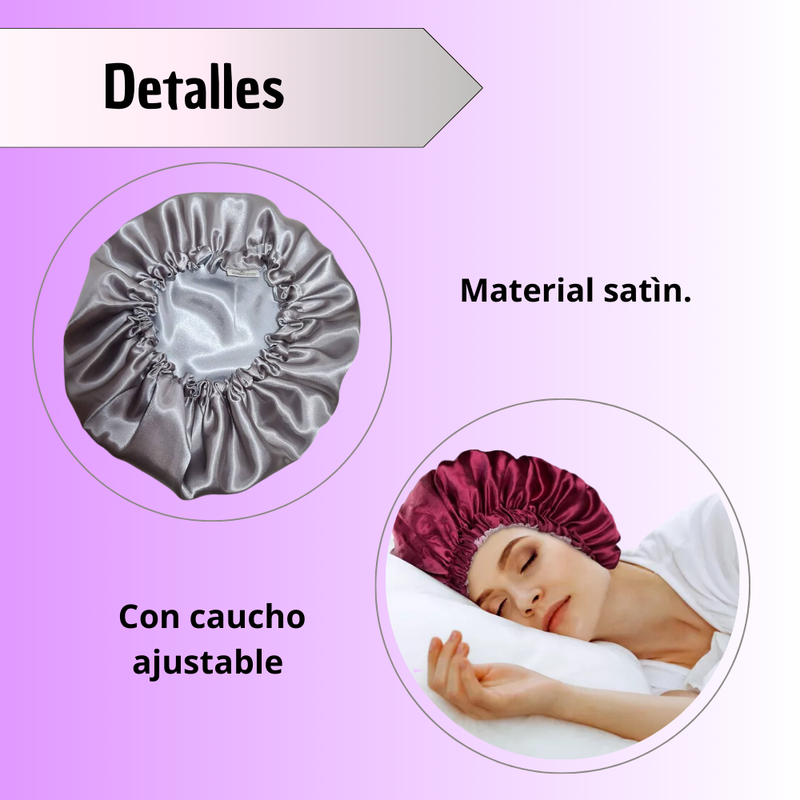 Gorro En Satin Ajustable Anti Frizz Profesional