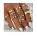 Set De Anillos Vintage Bohemio Moda Dorado Hasta15 Unidades