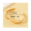 Pulsera Manilla Irregular Doble Calibre Cruzadas Ajustable