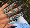 Set De Anillos Vintage Bohemio Moda Dorado Hasta15 Unidades