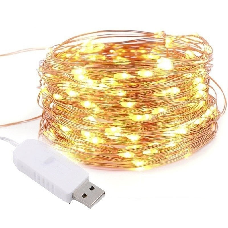 Luces De Hada Led Alambre De Cobre Decoracion Usb 10 Metros