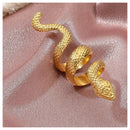 Anillo Serpiente Retro Grande Ajustable 3d Dorado