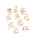Set De Anillos Vintage Bohemio Moda Dorado Hasta15 Unidades