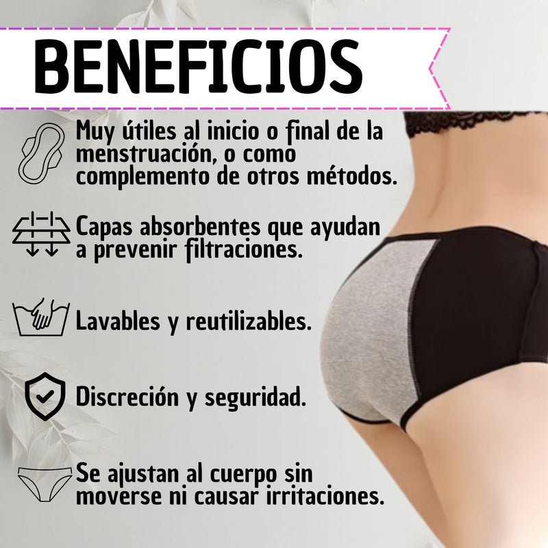Pantys Panties Bragas Cucos Menstruales 4 Capas Absorbentes