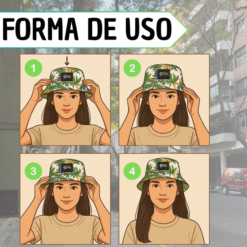 Gorro Sombrero Pescador Doble Faz Bucket Hat Playa Moda