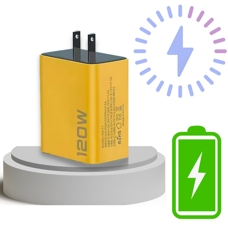 Cargador 120w Doble Puertos Tipo C Usb Carga Rapida Pro