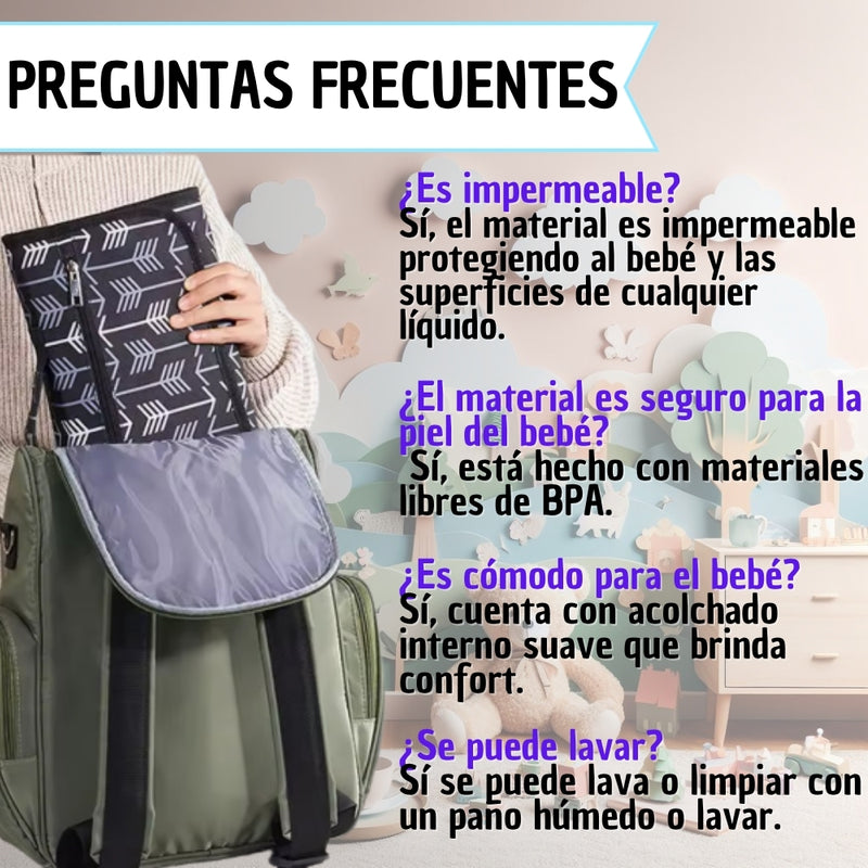 Cambiador Portatil Para Cambiador Pañales Bebe Impermeable