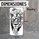 Tatuaje Temporal Unisex Leon Reloj