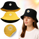 Sombrero Pescador Bordado Doble Faz Margarita Rosado/negro