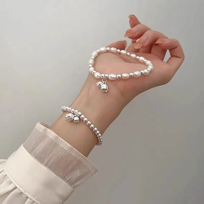 Manilla Pulsera Perlas De Lirio Para Mujer
