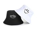 Sombrero Pescador Bordado Doble Faz Negro/blanco Smile