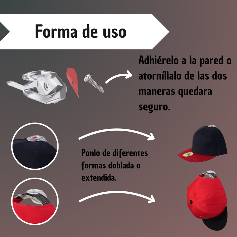 Ganchos Percheros Para Gorros Sombreros Cachuchas Gorra X4