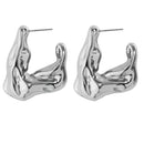 Aretes Asimétricos Semi Cuadrado Moda