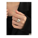 Anillo De Corazón Grande Ajustable Para Mujer