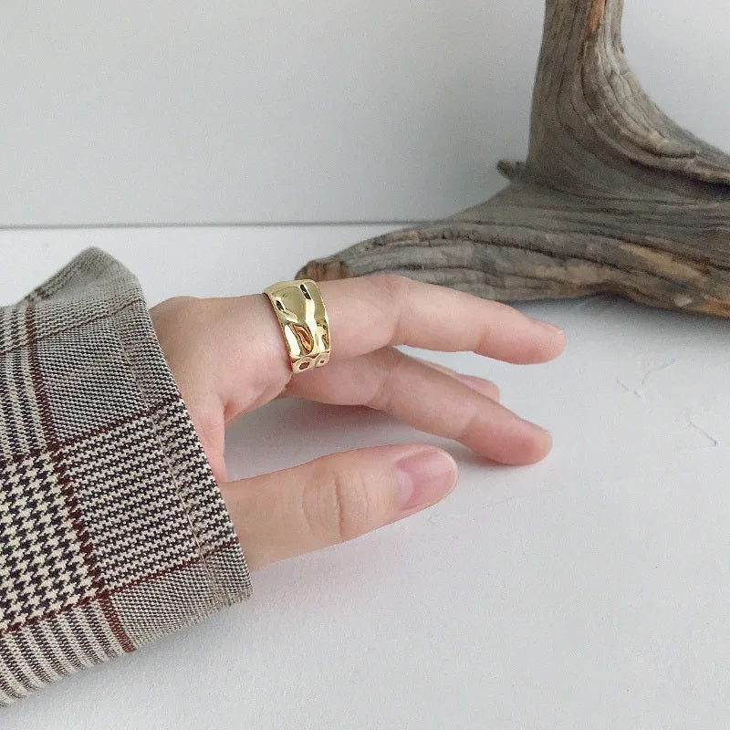 Anillo Diseño Irregular Ajustable Para Adultos