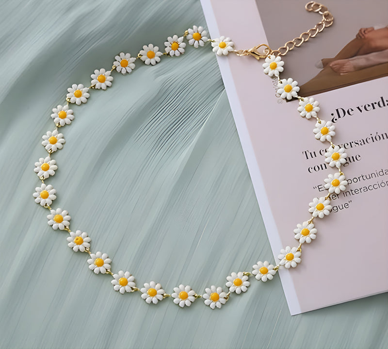 Collar Gargantilla De Margaritas Para Mujer Delicado