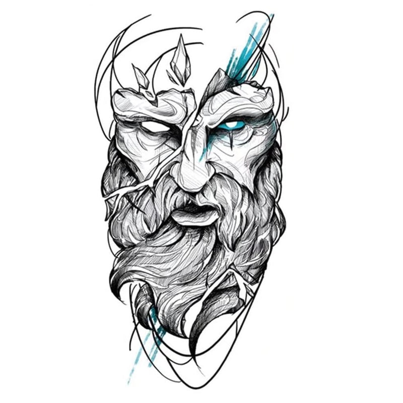Tatuaje Temporal Unisex Zeus