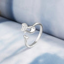 Anillo Argolla De Gato Ajustable Corazón