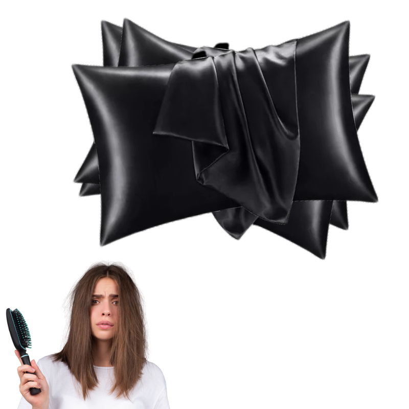 Funda De Almohada En Satín Anti Frizz Belleza Negra