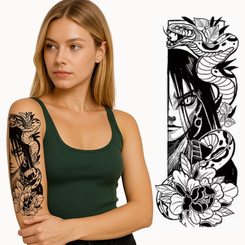 Tatuaje Temporal Forma De Anime Serpiente