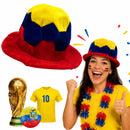 Sombrero Peluche Tricolor Colombia Diseño Balón de Fútbol