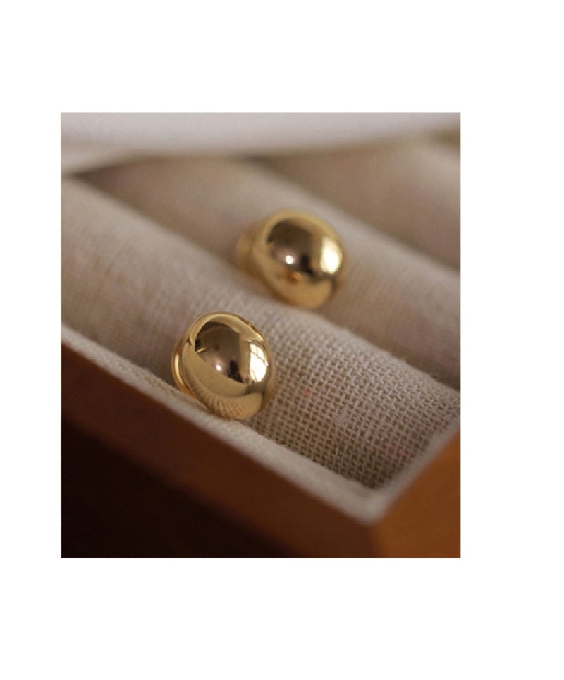 Aretes Semi Redondos Pequeños Para Mujer