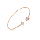 Pulsera Brazalete Corazón Abierto Delicado Para Mujer