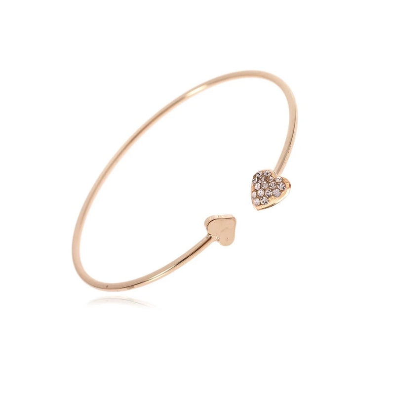 Pulsera Brazalete Corazón Abierto Delicado Para Mujer