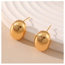 Aretes Semi Redondos Pequeños Para Mujer