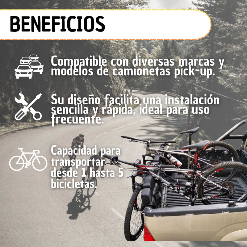Porta Bicicletas PerduCar Para Camioneta De Platón Pickup (Diferentes tallas)